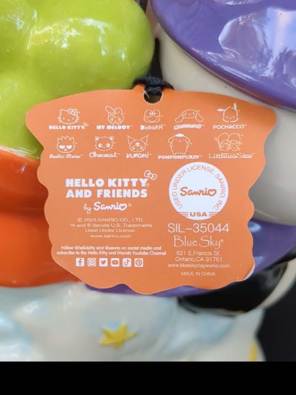 Hello Kitty Halloween Blue Sky Clay Works Ceramic Witch & Keroppi Decoration - Picture 6 of 8